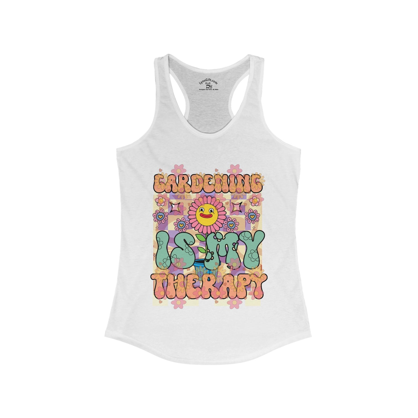 Gardening is My Therapy Retro - Women's Ideal Racerback Tank