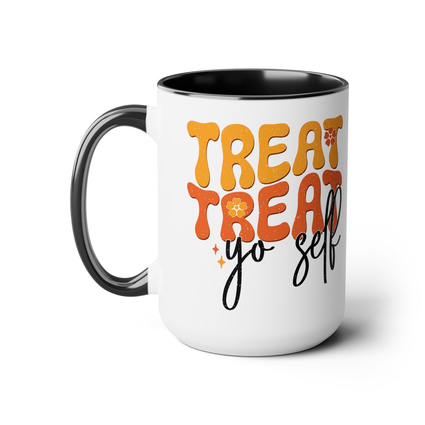 Treat Treat Yo Self - Two-Tone Coffee Mugs, 15oz