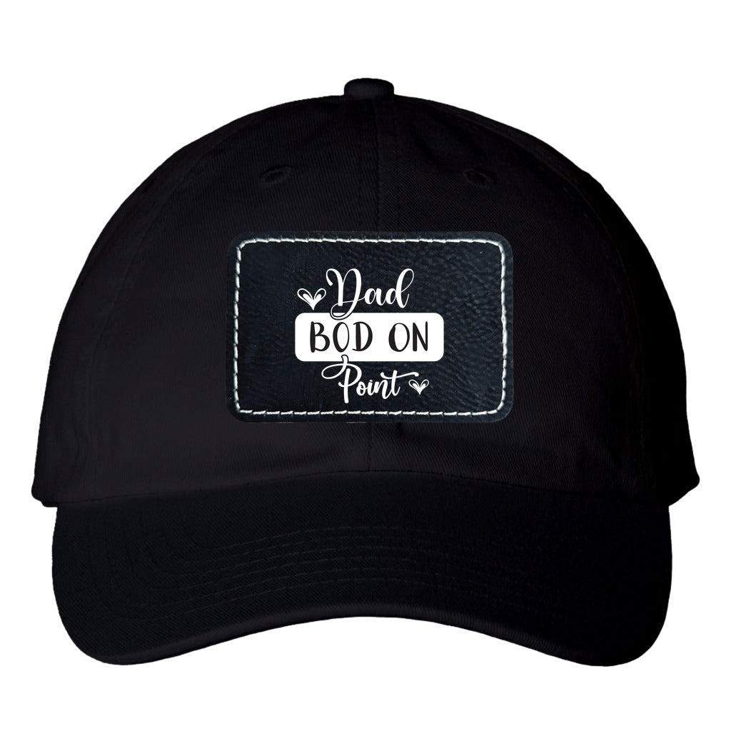 Dad Bod On Point - Bio-Washed Classic Dad Hat with Rectangle Leather Patch