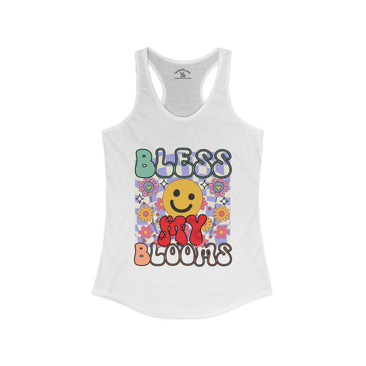 Bless My Blooms Retro - Women's Ideal Racerback Tank