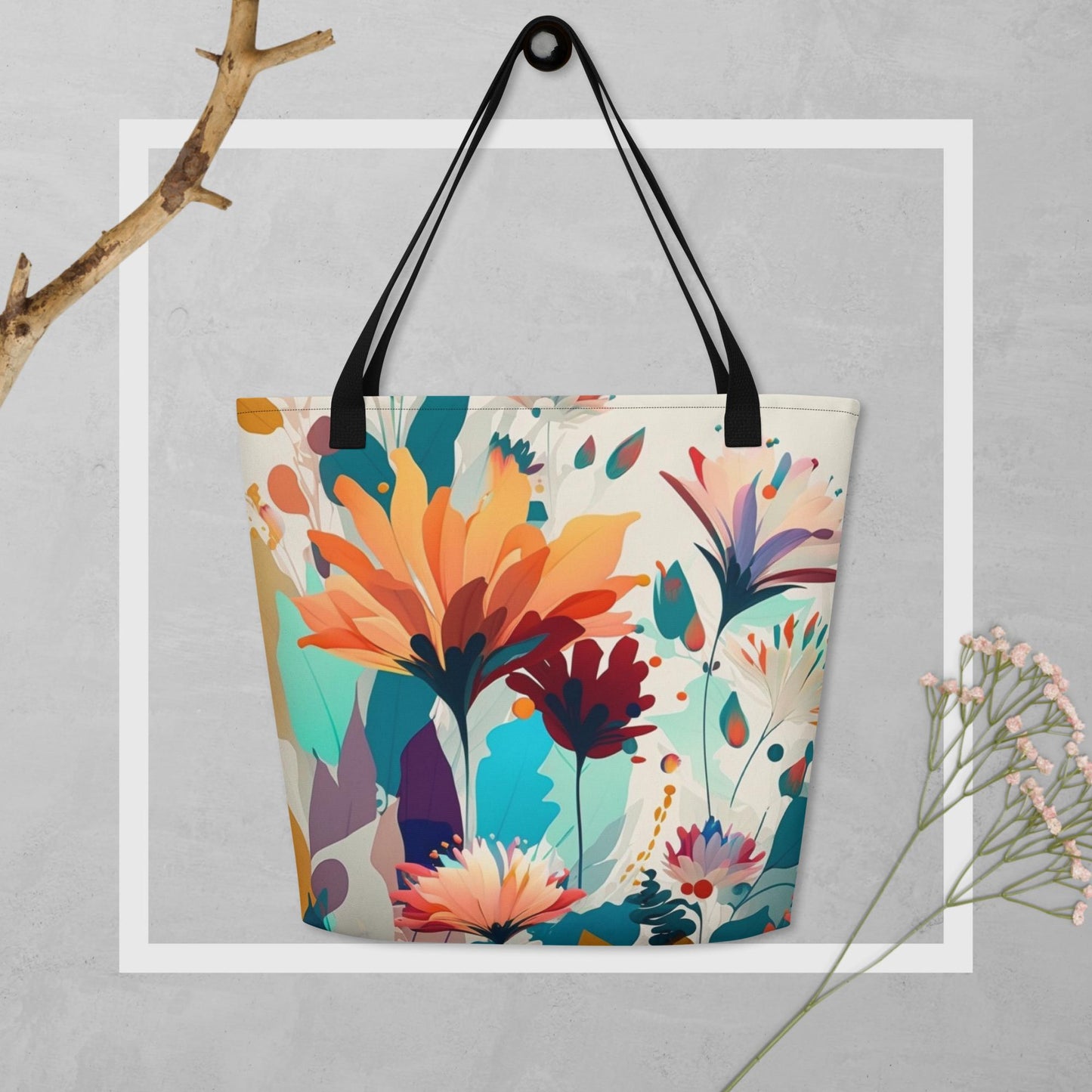 Floral Elegance - Large Tote Bag