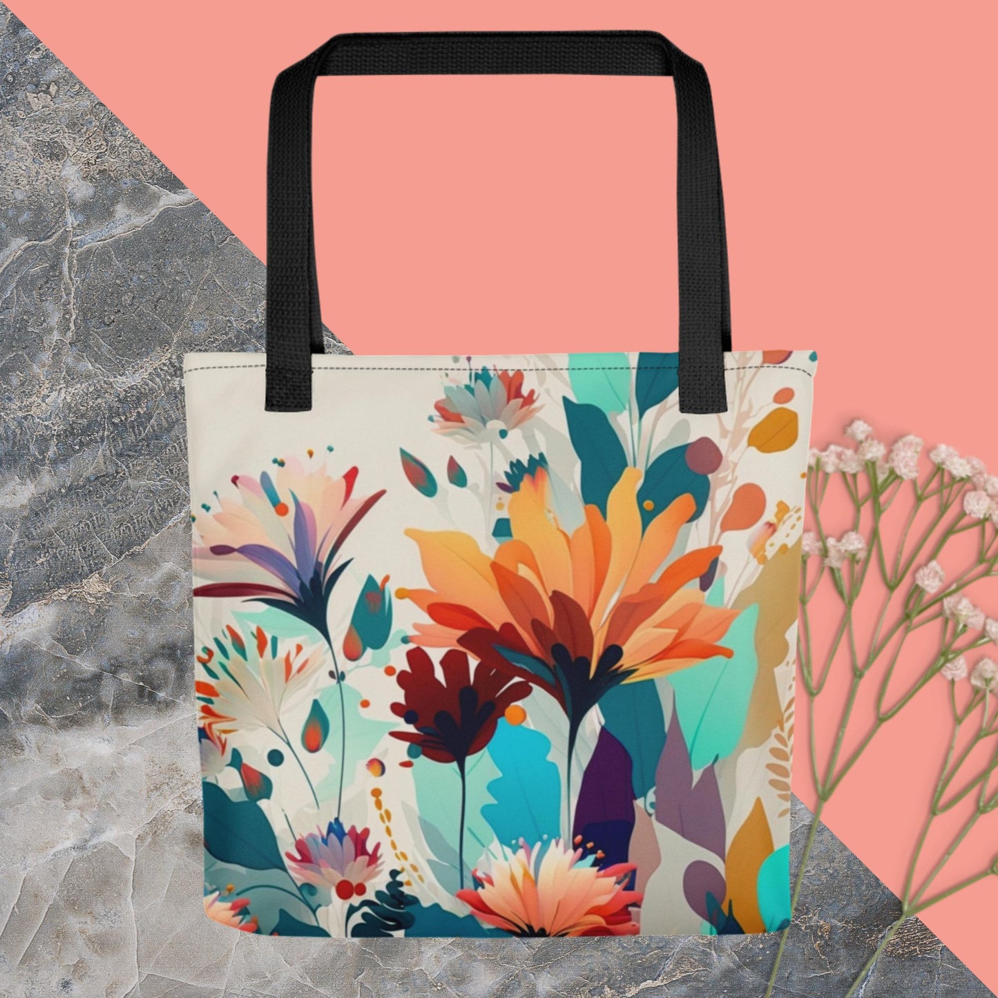 Floral Elegance - Medium Tote Bag