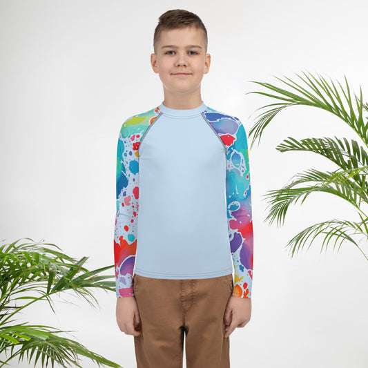 Youth Childrens Rash Guard - Splash of Color