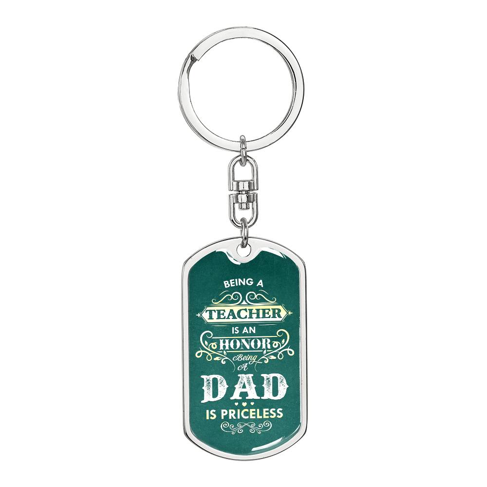 Being a Teacher - Graphic Dog Tag Keychain