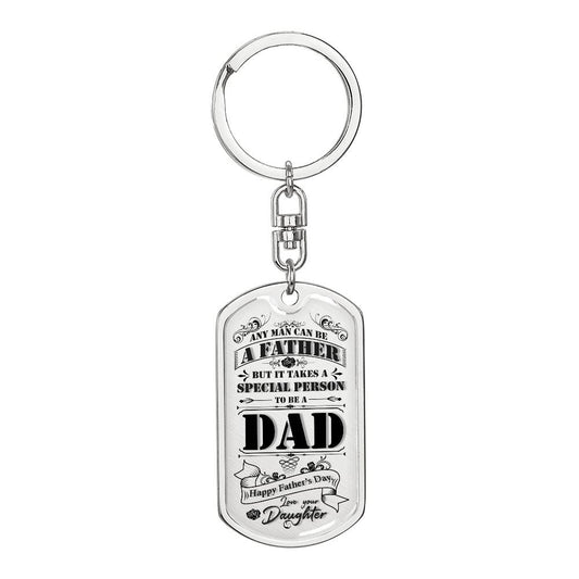 Happy Fathers Day - Graphic Dog Tag Keychain