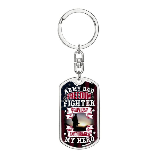 Army Dad - Graphic Dog Tag Keychain