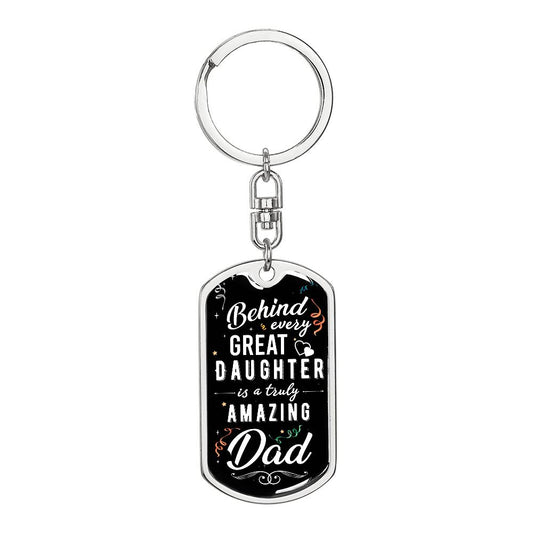 Amazing Dad - Graphic Dog Tag Keychain