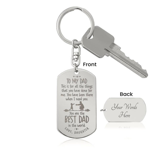 This is for all the things - Engraved Dog Tag Keychain