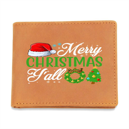 Merry Christmas Y'all - Graphic Leather Wallet