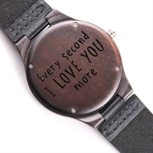 Every second - Engraved Wooden Watch