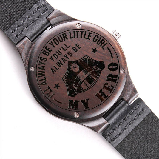 Police Hero - Engraved Wooden Watch