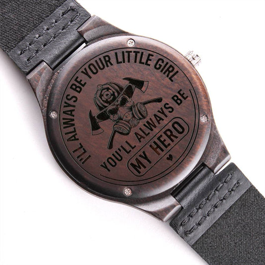 Fireman Hero - Engraved Wooden Watch