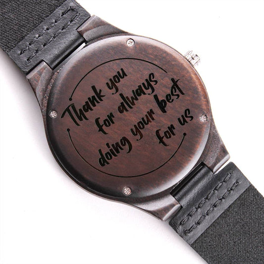 Thank you - Engraved Wooden Watch