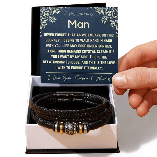 To My Amazing Man - Love You Forever Bracelet