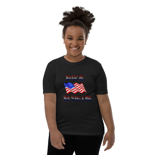 Youth Short Sleeve T-Shirt - Rockin the Red, White, & Blue