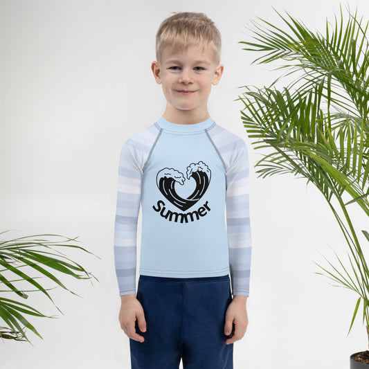 Childrens Rash Guard - Heart Wave Summer